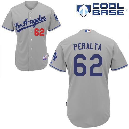 Joel Peralta #62 Youth Baseball Jersey-L A Dodgers Authentic Road Gray Cool Base MLB Jersey